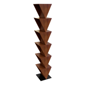 Triangular Pyramid Wooden Book & File Shelf
