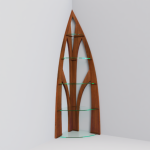 Corner Display Shelf with Glass Layers
