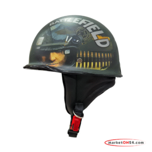 Battlefield Matte Black Motorcycle Helmet