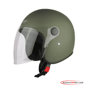 Steelbird Vintage Matte B. Green Open Face Helmet | Stylish Retro Half Face Helmet